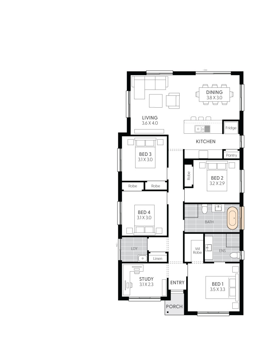 Bailie14-floor-plan-FREESTANDING-BATH-TO-STANDARD-BATHROOM-LHS