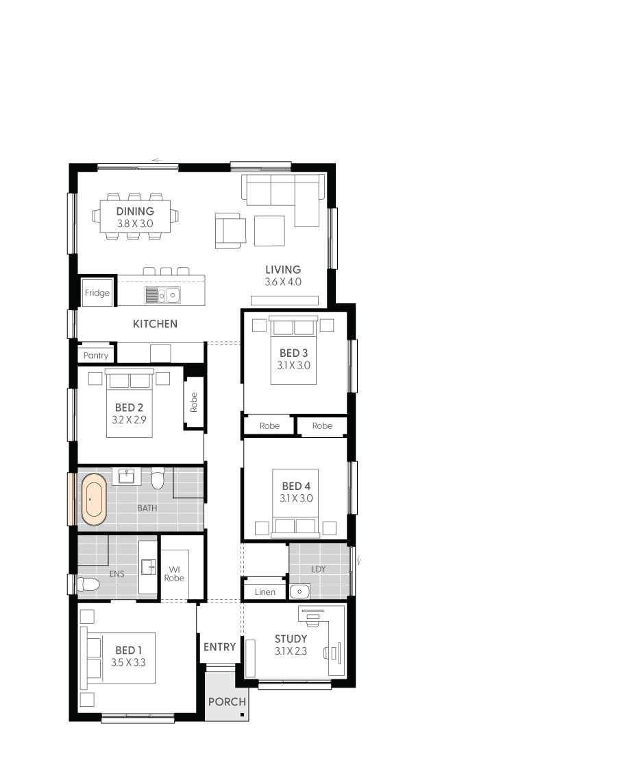 Bailie14-floor-plan-FREESTANDING-BATH-TO-STANDARD-BATHROOM-LHS