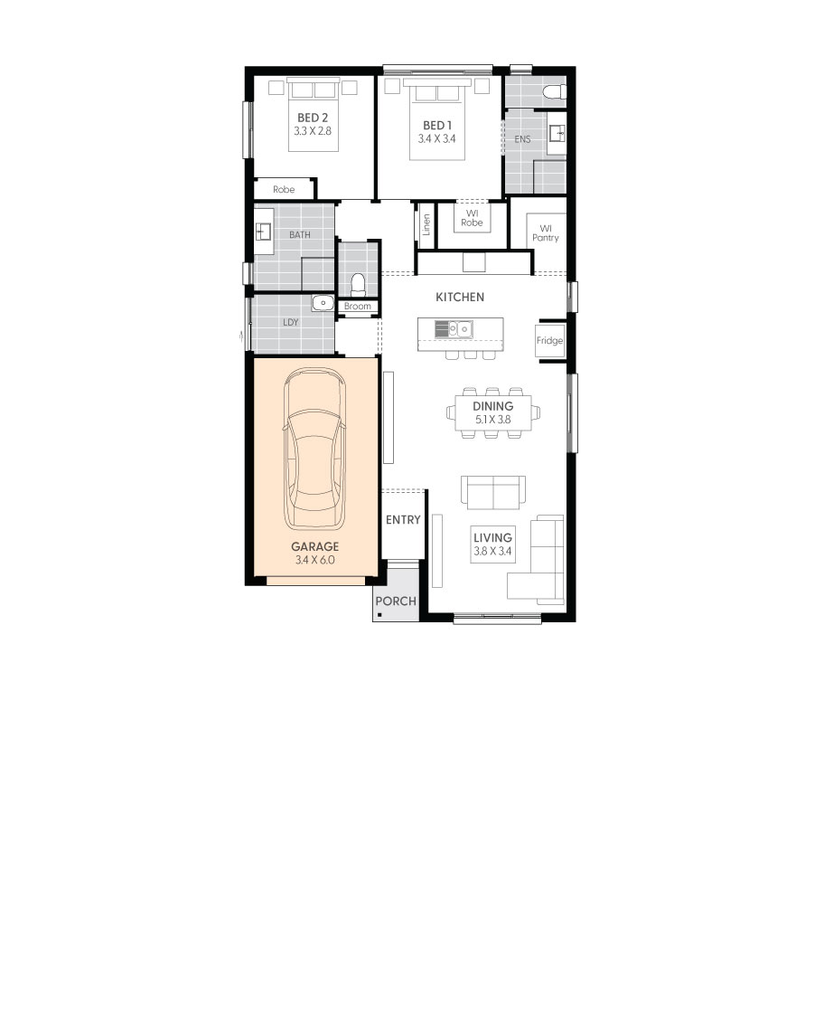 Jade14-floor-plan--TWO-BEDROOM-OPTION-WITH-SINGLE-GARAGE-LHS
