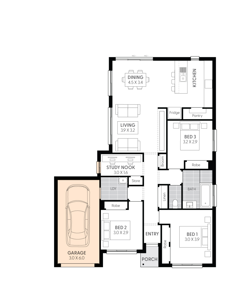 Targa13-Floor-Plan-SINGLE-GARAGE-RHS