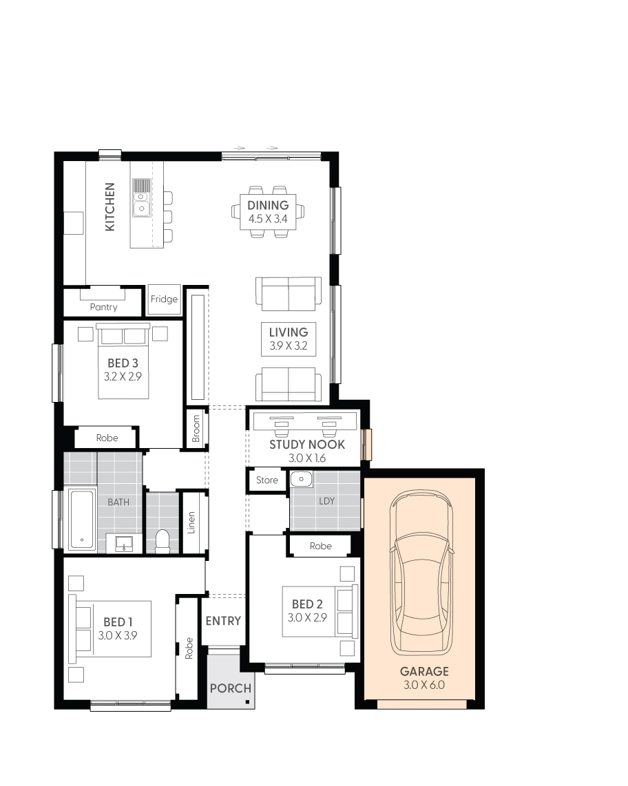 Targa13-Floor-Plan-SINGLE-GARAGE-RHS