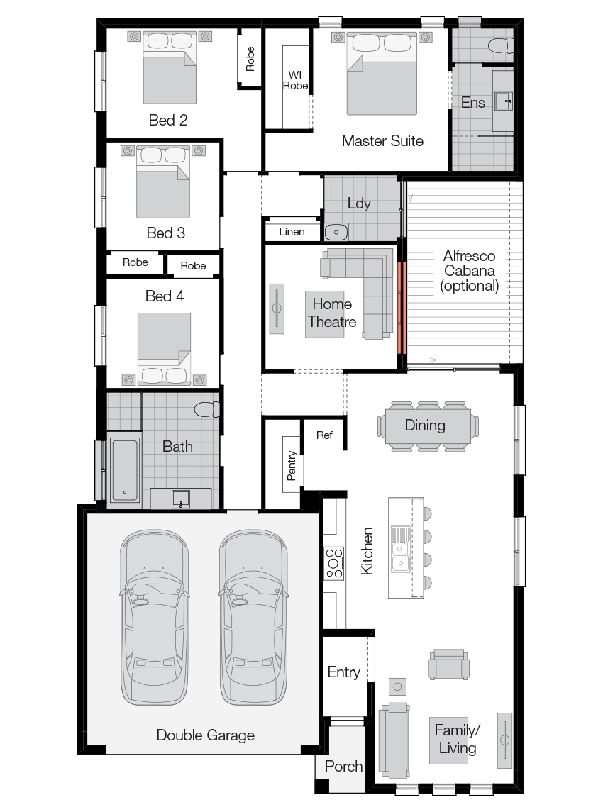 Arcadia Floor Plan Arcadia- Single Storey Floor Plan-Wilson Homes