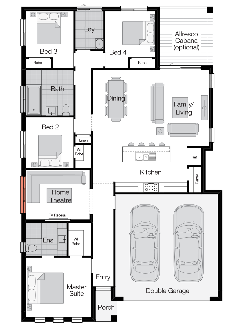 Sierra Floor Plan Sierra- Single Storey Floor Plan-Wilson Homes