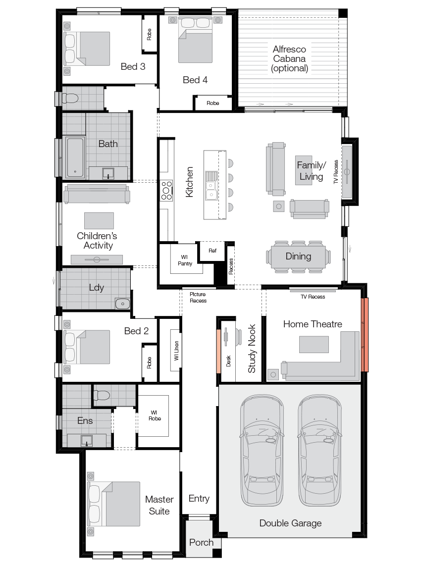 St Tropez Floor Plan St Tropez- Single Storey Floor Plan-Wilson Homes