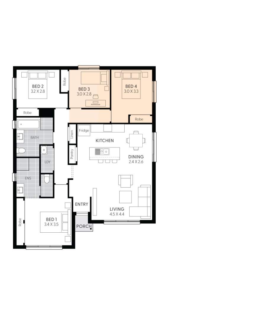 Ascot12-floor-plan-FOURTH-BEDROOM-OPTION-RHS