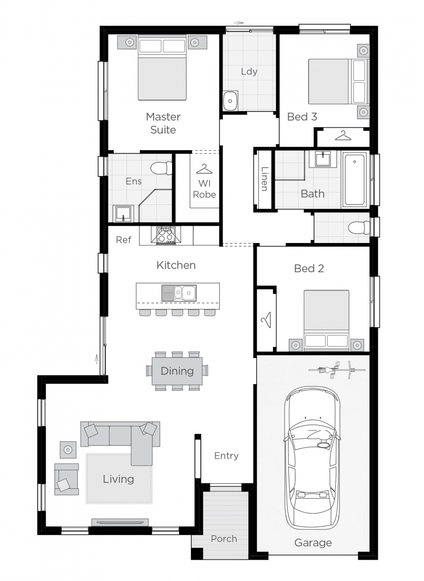 Corsica 3 Bedroom Single Storey House Plan Wilson Homes