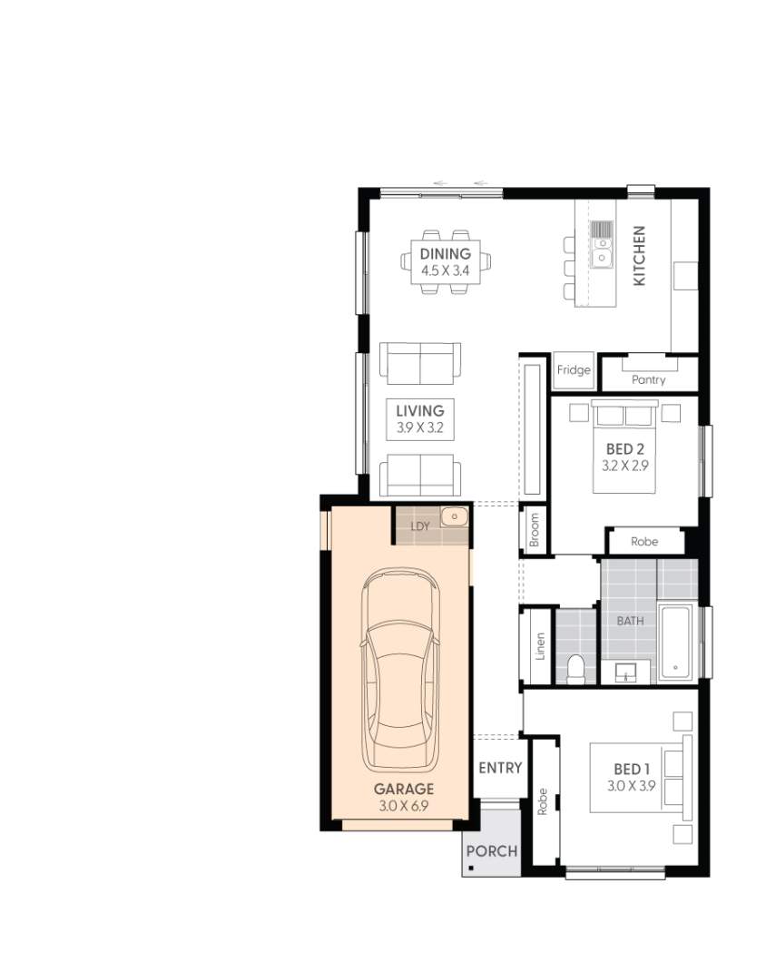 Targa13-Floor-Plan-GARAGE-2 BEDROOM-RHS Targa13-Floor-Plan-GARAGE-2 BEDROOM-RHS