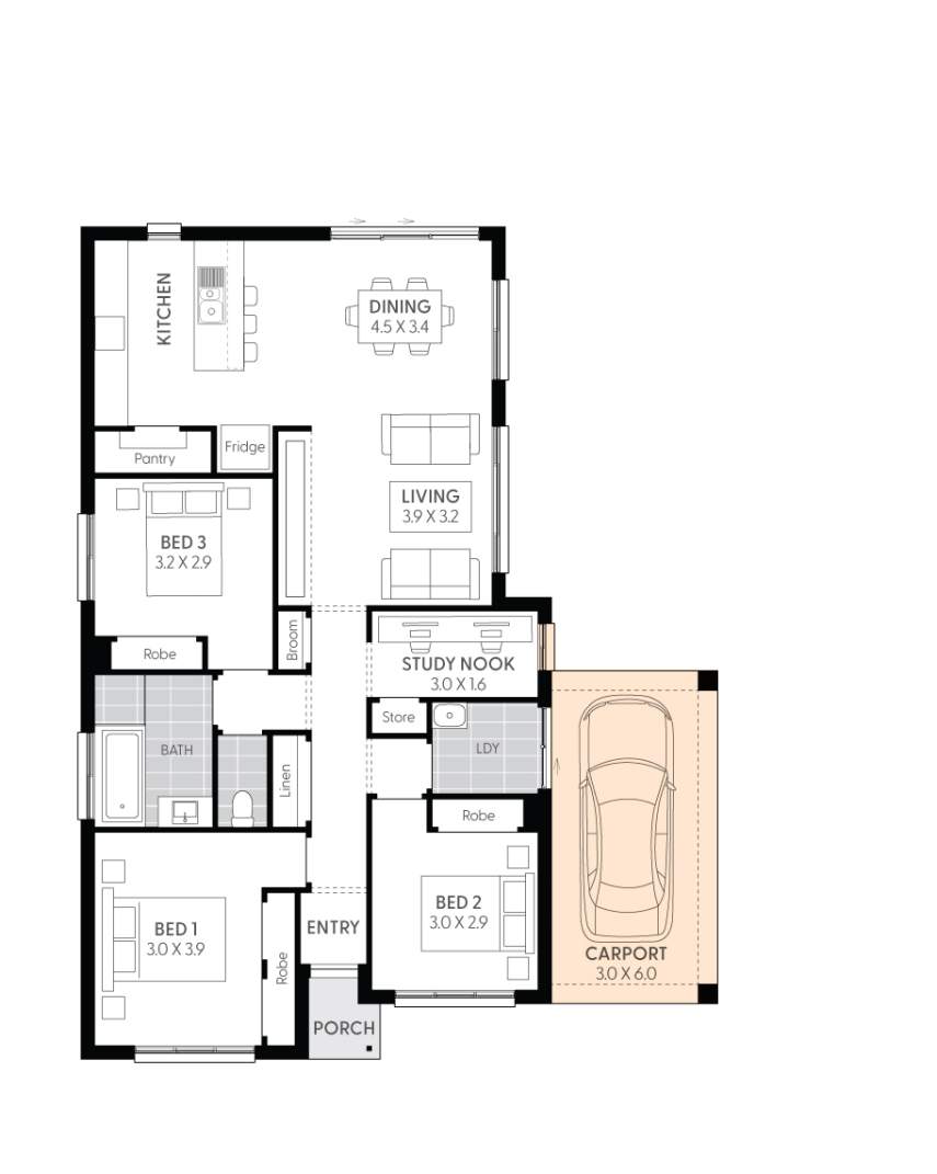 Targa13-Floor-Plan-SINGLE-CARPORT-RHS