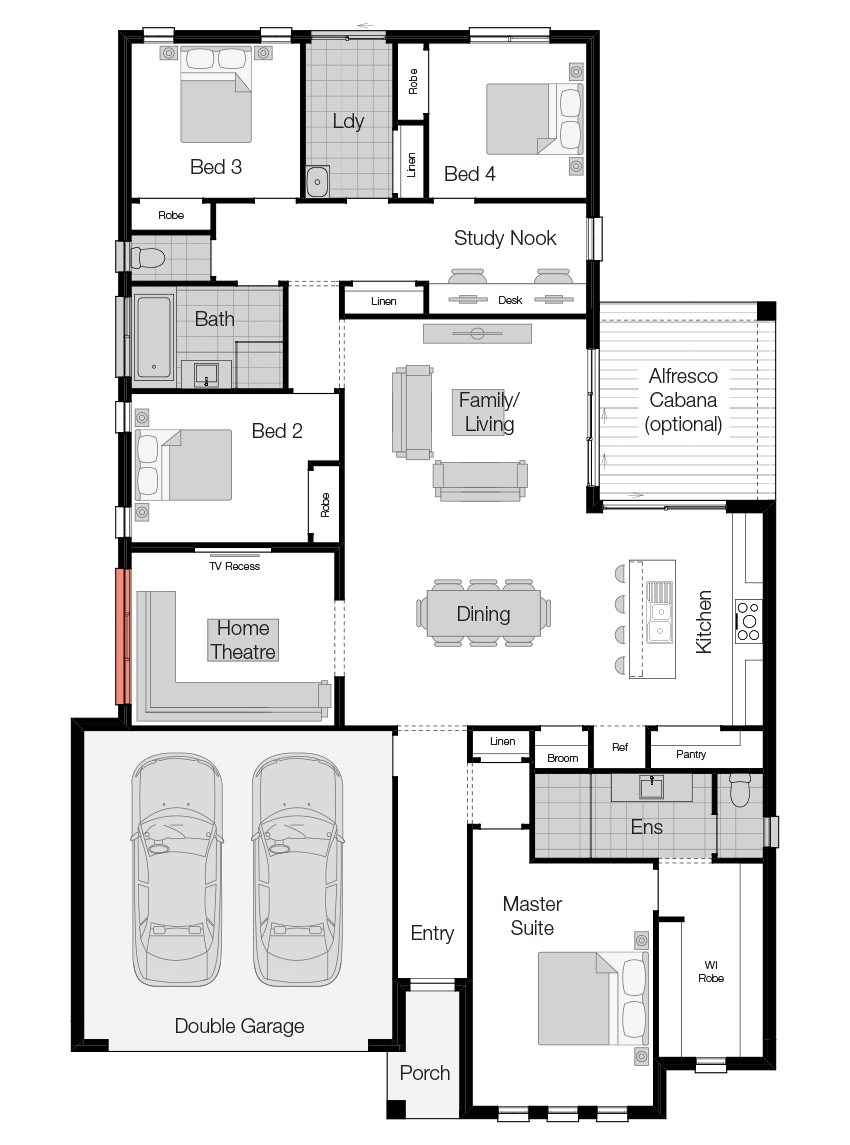 Belvedere Floor Plan Belvedere- Single Storey Floor Plan-Wilson Homes