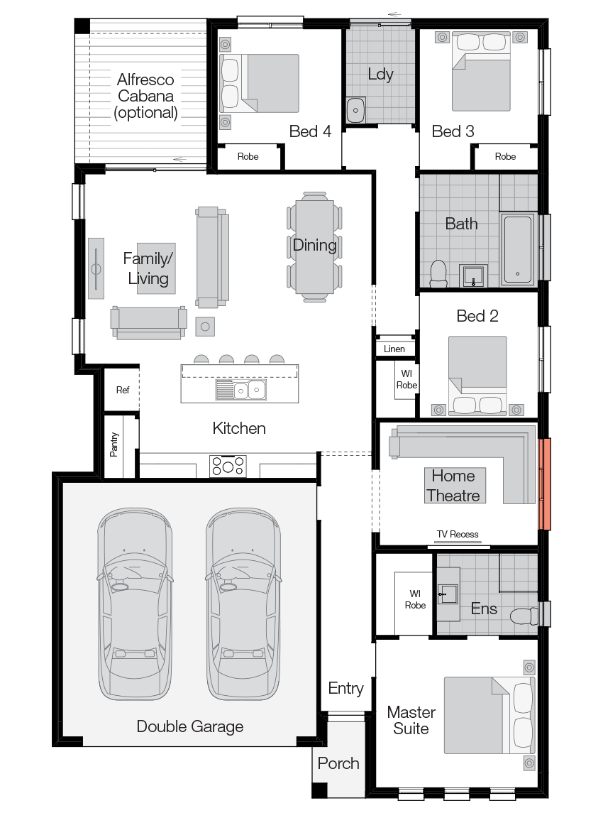 Sierra Floor Plan Sierra- Single Storey Floor Plan-Wilson Homes