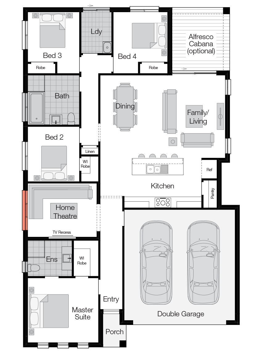 Sierra- Single Storey Floor Plan-Wilson Homes