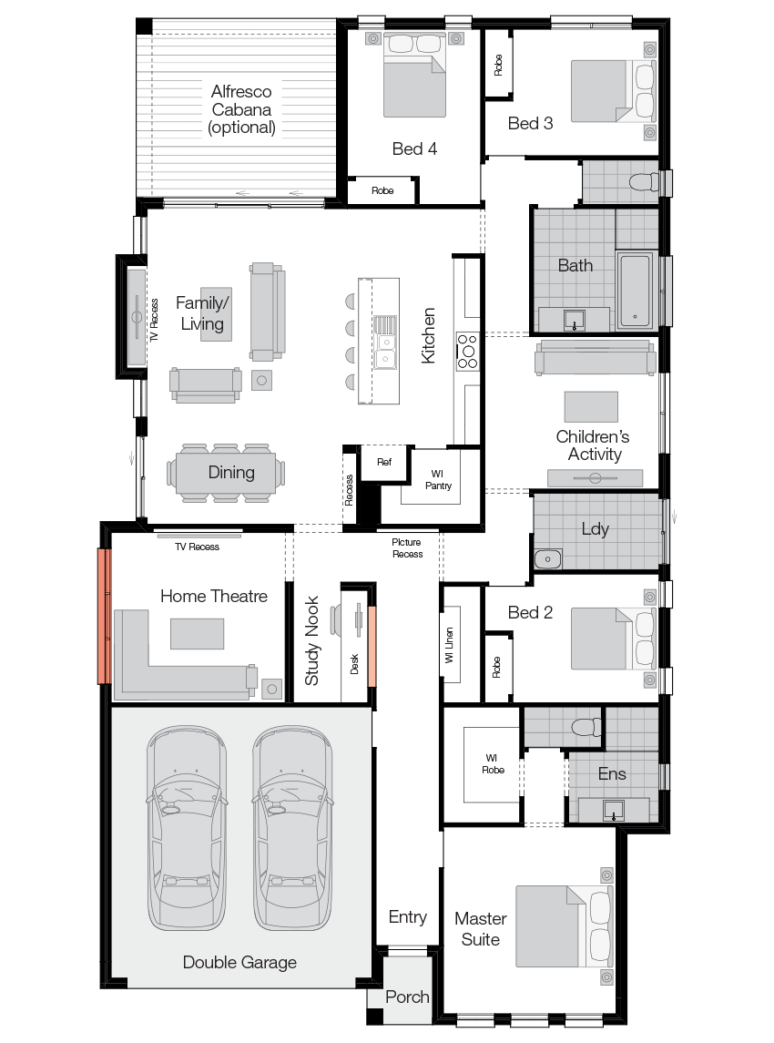 St Tropez Floor Plan St Tropez- Single Storey Floor Plan-Wilson Homes