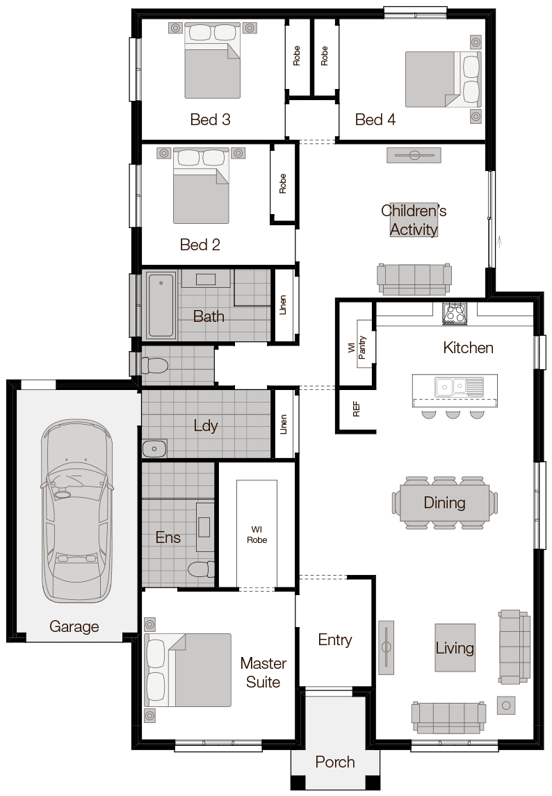 Bordeaux Floor Plan Bordeaux - Single Storey Floor Plan - Wilson Homes