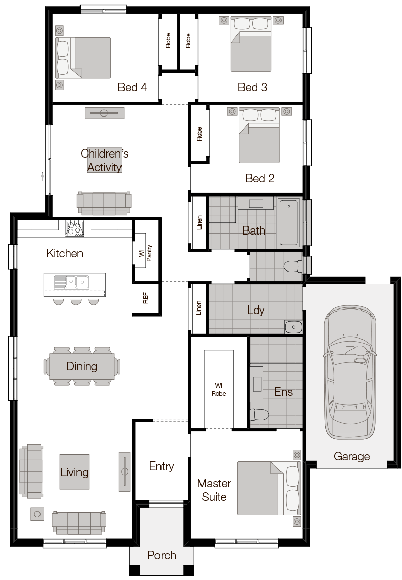 Bordeaux Floor Plan Bordeaux - Single Storey Floor Plan - Wilson Homes