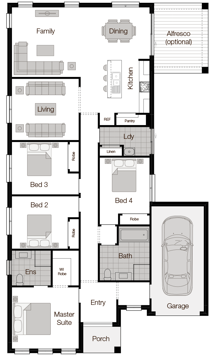 Boronia One Floor Plan - RHS Boronia One-Single Storey Floor Plan-Wilson Homes