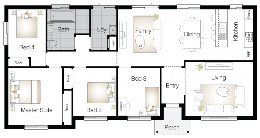 Kingston One Floor Plan Kingston One – Single Storey Floor Plan - Wilson Homes