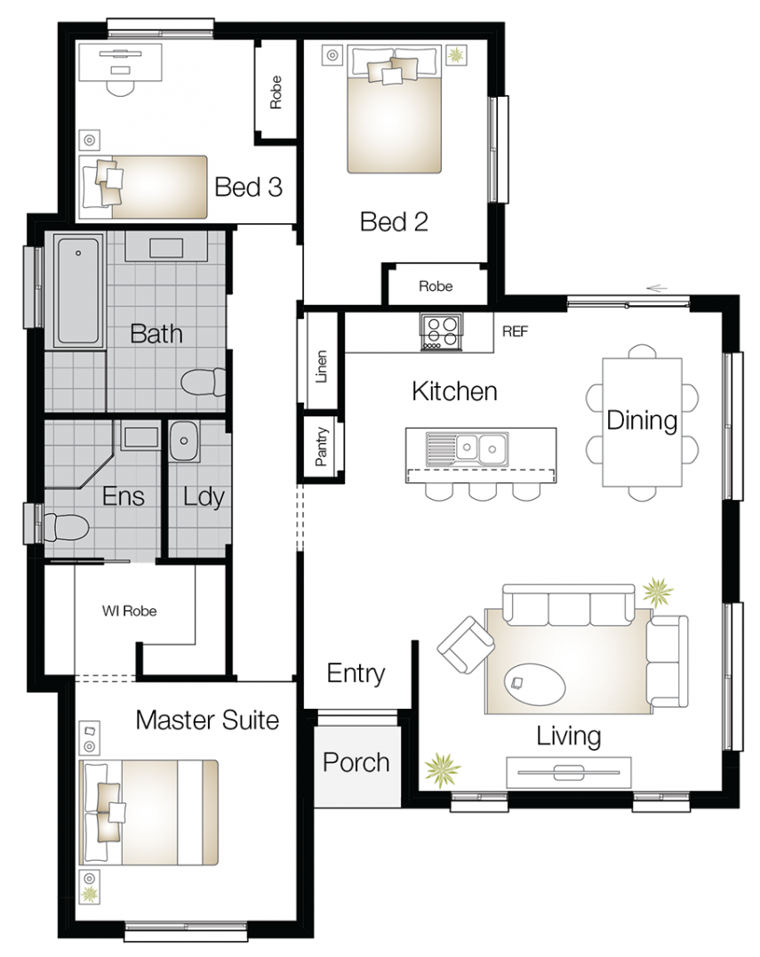 Monash Two Floor Plan Monash Two – Single Storey Floor Plan - Wilson Homes