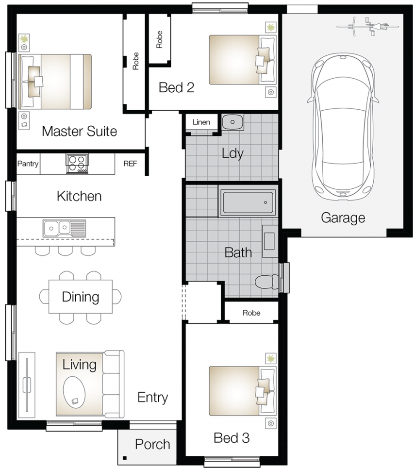 Northumberland Floor Plan Northumberland – Single Storey Floor Plan - Wilson Homes