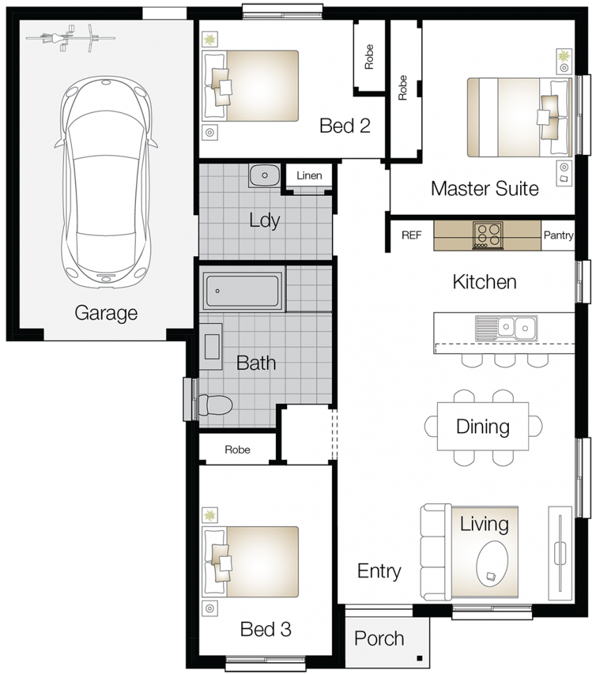 Northumberland Floor Plan Upgrade Northumberland – Single Storey Floor Plan Upgrade - Wilson Homes