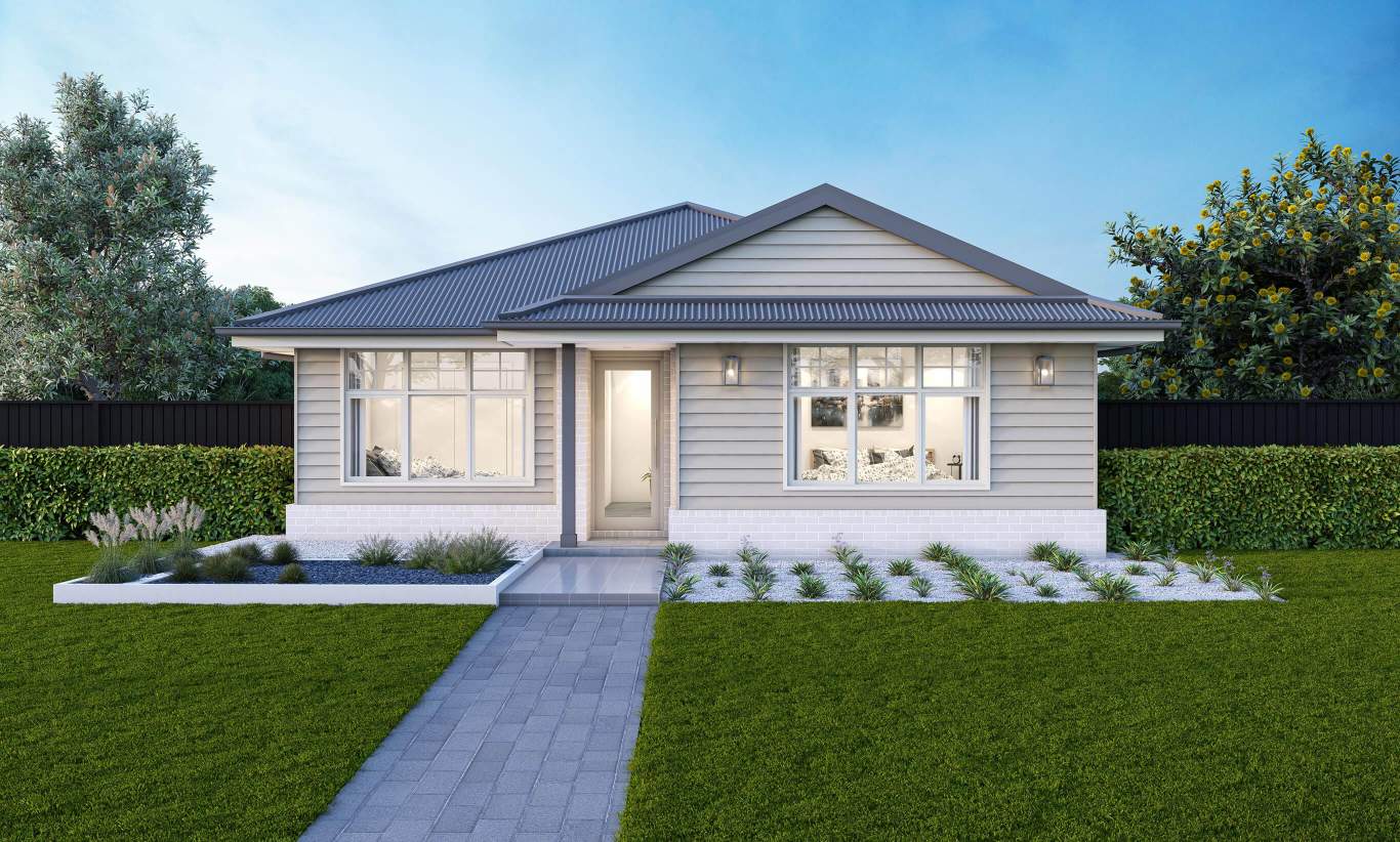 Bailie 14 - Single Storey Home Design Hamptons Facade