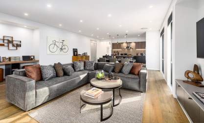 Living - Dining - Kitchen - Bordeaux Urban Home Design - McDonald Jones
