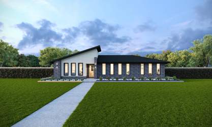 Kingston 14 Single Storey Home Design Crest Facade LHS