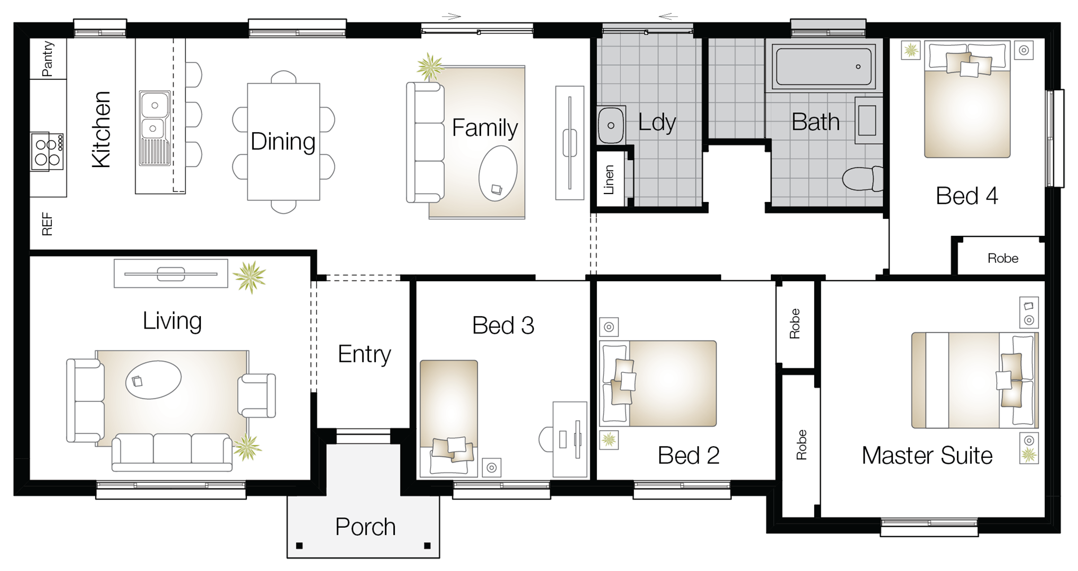 Kingston One Floor Plan Kingston One – Single Storey Floor Plan - Wilson Homes