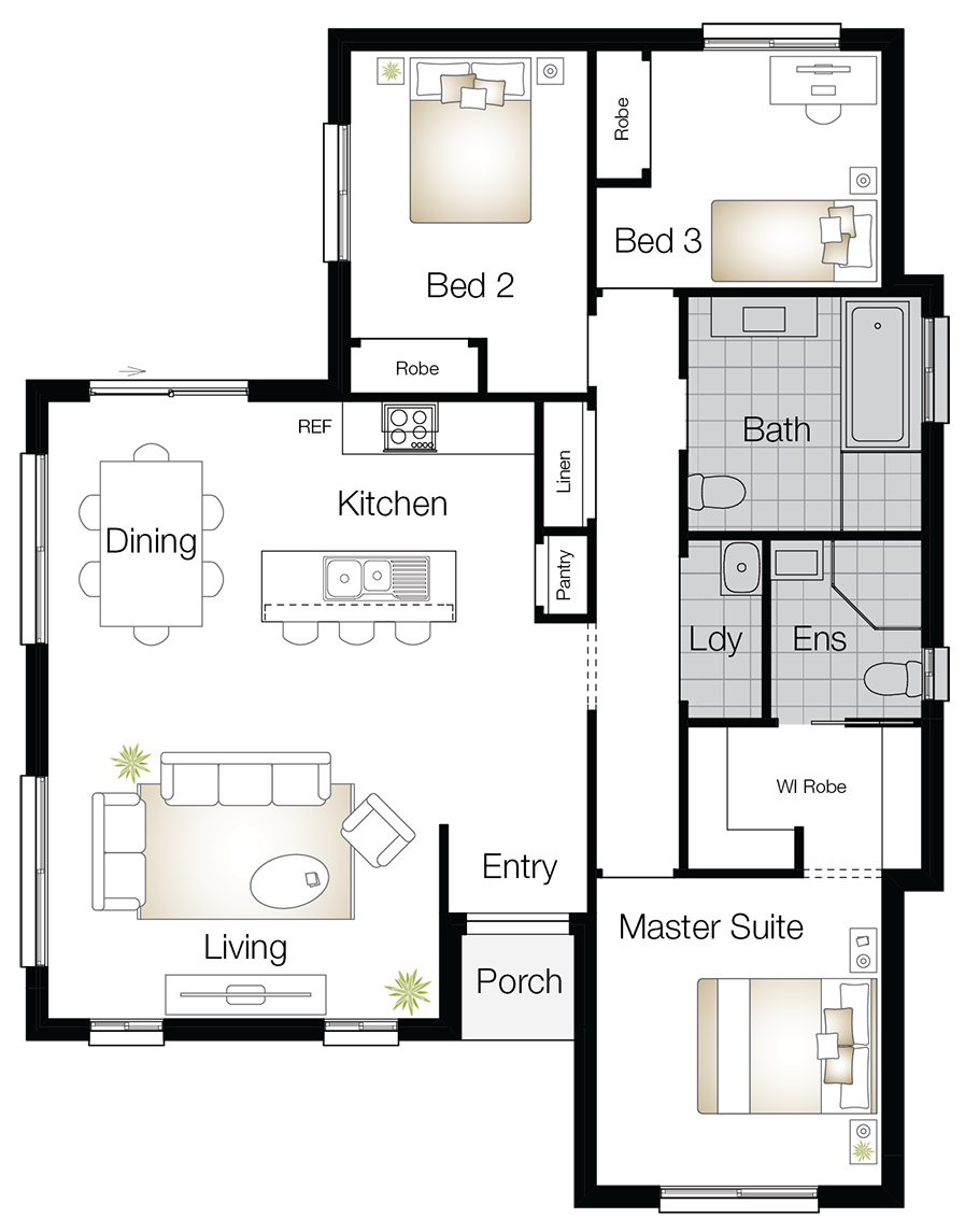 Monash Two Floor Plan Monash Two – Single Storey Floor Plan - Wilson Homes
