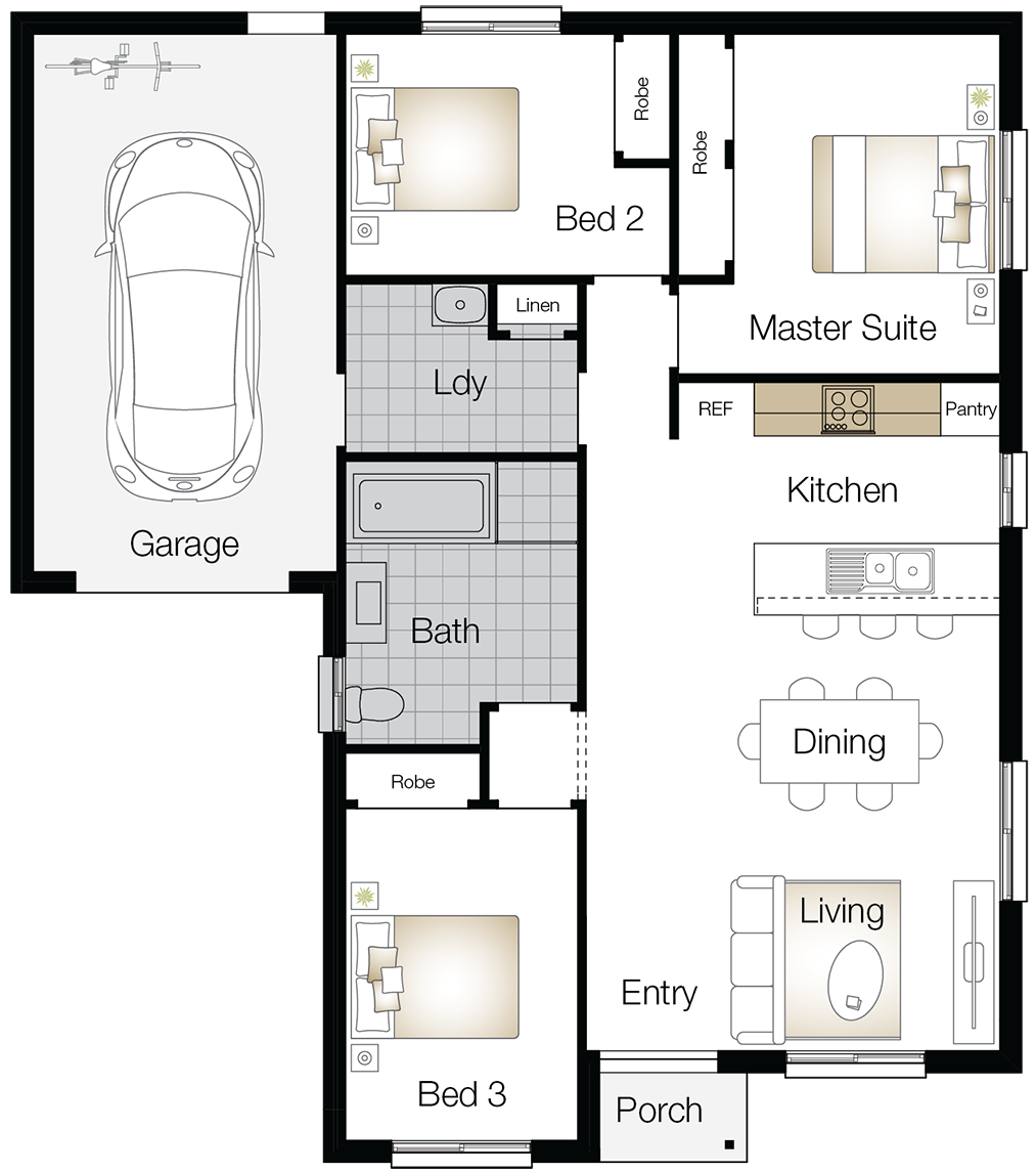 Northumberland Floor Plan Upgrade Northumberland – Single Storey Floor Plan Upgrade - Wilson Homes