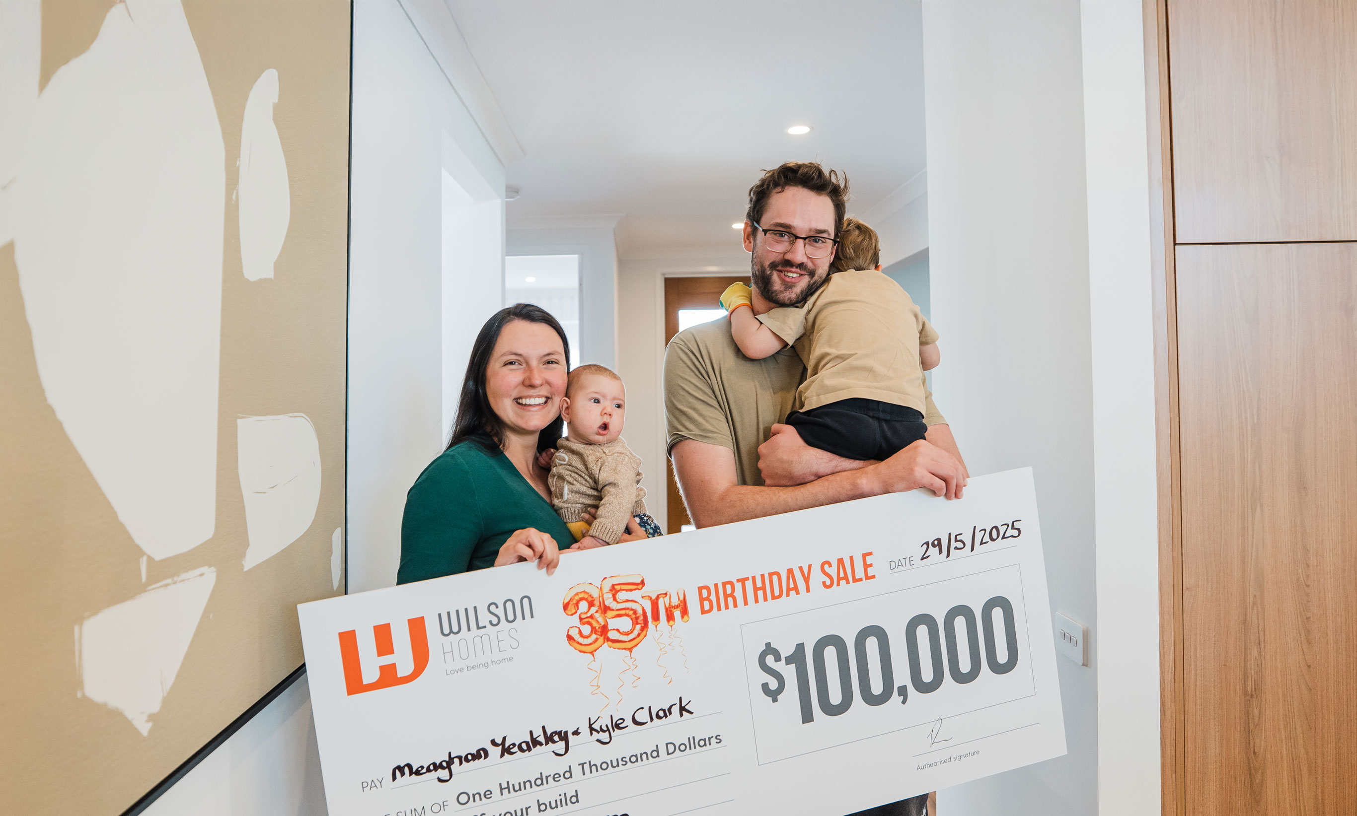 Wilson Homes 35th Birthday 100k Winner